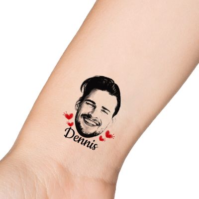 15pcs Custom Tattoos Personalized Temporary Tattoos with Photo Face Heart Waterproof Name Logo Tattoos Stickers For Women Men Kids Gifts for Birthday Party Wedding Bride Groom Decor