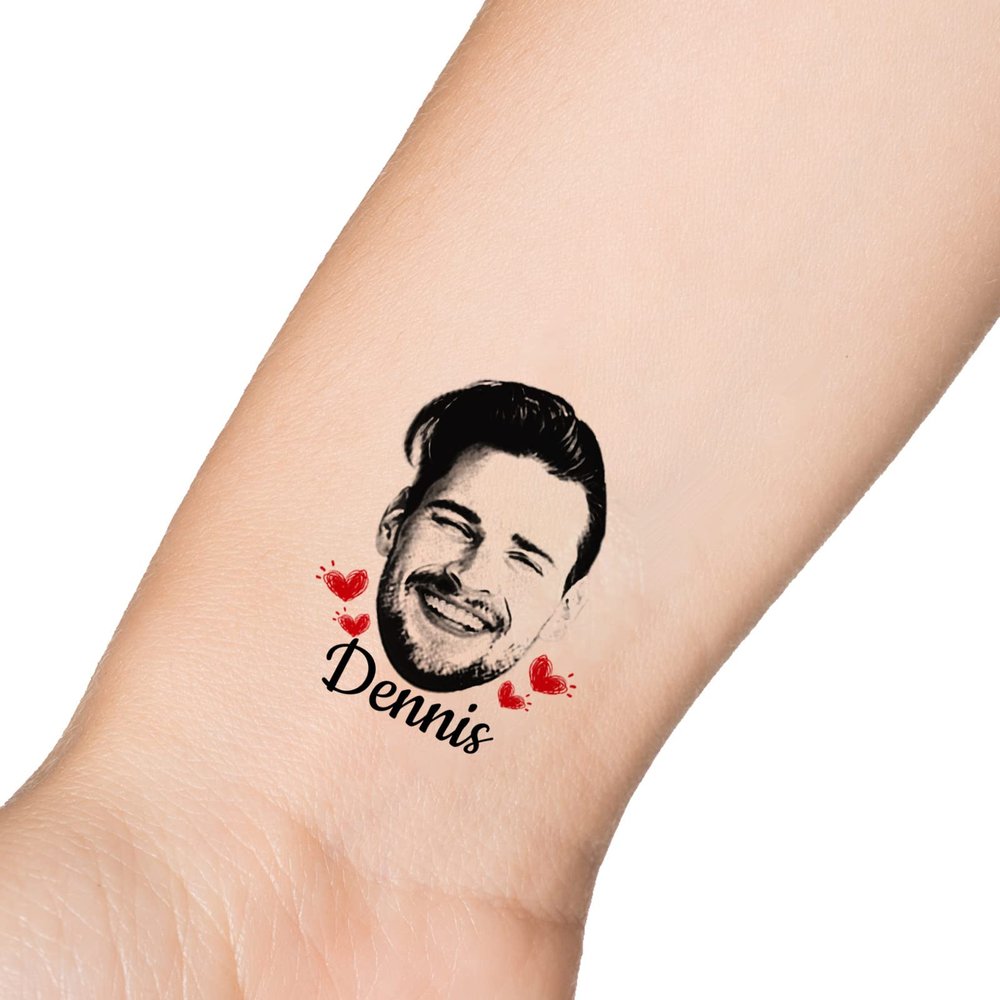 15pcs Custom Tattoos Personalized Temporary Tattoos with Photo Face Heart Waterproof Name Logo Tattoos Stickers For Women Men Kids Gifts for Birthday Party Wedding Bride Groom Decor