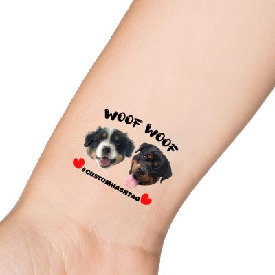 15pcs Custom Tattoos Personalized Temporary Tattoos with Photo Face Heart Waterproof Name Logo Tattoos Stickers For Women Men Kids Gifts for Birthday Party Wedding Bride Groom Decor