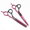 6.0 Inch Hair Cutting Scissors Set, Professional Shears Cutting and Thinning Scissors Kit, Japanese Stainless Steel, with Free Fine Black Leather Case, for Men/Women/Kids/Salon(Red) view 1