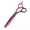 6.0 Inch Hair Cutting Scissors Set, Professional Shears Cutting and Thinning Scissors Kit, Japanese Stainless Steel, with Free Fine Black Leather Case, for Men/Women/Kids/Salon(Red) view 2