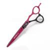 6.0 Inch Hair Cutting Scissors Set, Professional Shears Cutting and Thinning Scissors Kit, Japanese Stainless Steel, with Free Fine Black Leather Case, for Men/Women/Kids/Salon(Red) view 3
