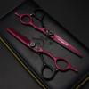 6.0 Inch Hair Cutting Scissors Set, Professional Shears Cutting and Thinning Scissors Kit, Japanese Stainless Steel, with Free Fine Black Leather Case, for Men/Women/Kids/Salon(Red) view 4