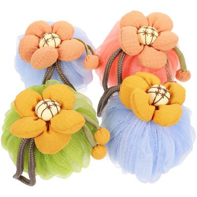 minkissy 4pcs Cartoon Bath Sponge Exfoliating Body Scrubber for Adults Boys and Girls Lightweight Portable Shower Watermelon for Relaxing Bathing