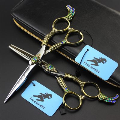 6.0 Inch Hair Cutting Scissors, Retro Style Hair Cutting Shears, Hair Cutting Scissors Set, Barber Scissors, for Barber Or Home Use, Plus Bonus Leather Case