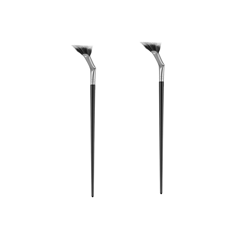 TEONEI Fan Mascara Brushes Eyelash Eyebrow Brushes Makeup Brushes Eye Lashes Makeup Tools Eyelash Brush Eyebrow Brush Eye Shadow Brushes,2Pcs (Black)
