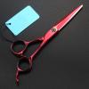 Professional Hair Cutting Shears, 6 Inch Upscale Red Hair Salon Scissors Barber Hairdressing Cutting Thinning Set (Color : Set) view 3