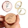 Personalized Birth Month Flower Theme Compact Mirror Custom Engraved Birthday Flower Gift Mirror for Girlfriend Mother Women,Wedding Favors Gifts for Bride Bridesmaid Bulk Travel Makeup Mirror view 1