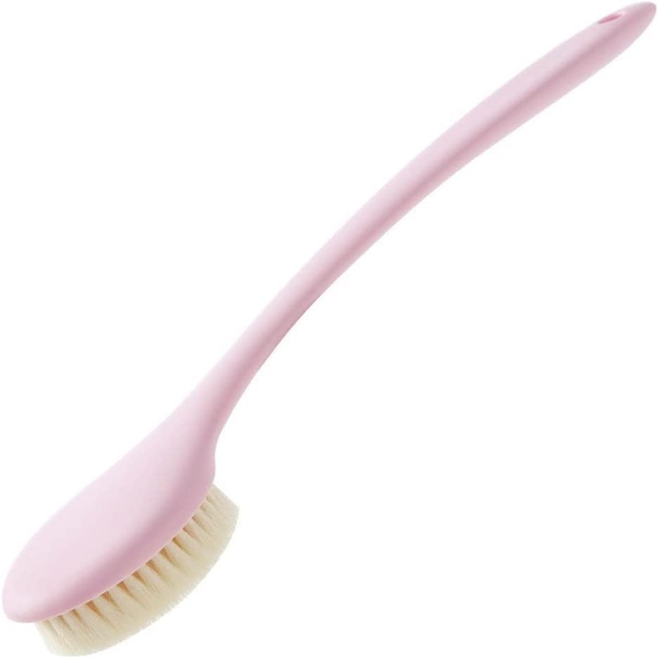 JYYBN Back Bath Brush Long Handle for Shower - Ergonomic Streamlined Back Brush Scrubber, Bath Scrubber Body Brush for Showering, Shower Brush (Color : Pink)
