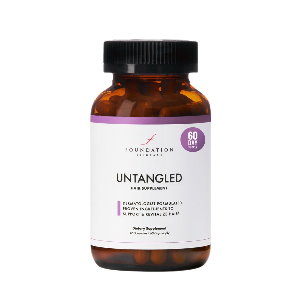 Foundation Skincare UnTangled Hair Vitamins (60-day supply) - Collagen & Biotin Supplement for Women & Men, Visibly Thicker, Faster Hair Growth
