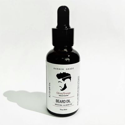 SJ Craft Co Beard Oil 1oz Beard Oil Mustache Oil - Natural Scented  Quick Absorption - All Natural Beard Oil and Mustache Oil  Citrus Orange - Leave in Conditioner