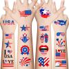 Awinmay 90Pcs Fourth of July Temporary Tattoos,American Flag Red White and Blue Fake Tattoo Stickers, 4th of July,USA Party Favors,Memorial Day, Independence Day, Labor Day Decorations Party Supplies view 1