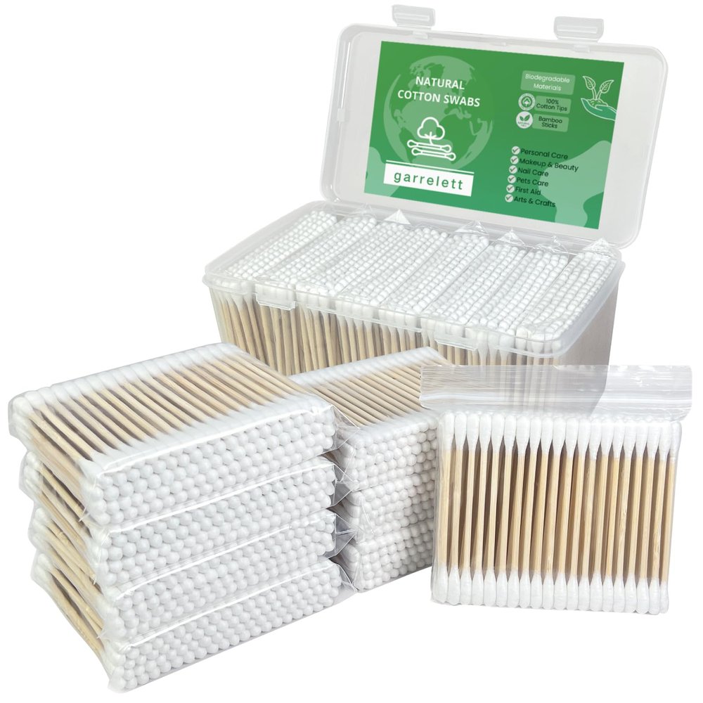 800 Count Organic Cotton Swabs for Ears, Bamboo Cotton Tips with Strong Pure Bamboo Stick, Ear Swabs for Daily Cleaning, Eco-Friendly Alternatives for Household Users, Arts & Crafts