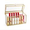 GUIPAIHAI 24 Slots Lipstick Storage Organizer Glass & Brass Lipstick Holder with Lid Lip Box Transparent Lip Display Case view 1