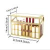 GUIPAIHAI 24 Slots Lipstick Storage Organizer Glass & Brass Lipstick Holder with Lid Lip Box Transparent Lip Display Case view 2