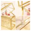 GUIPAIHAI 24 Slots Lipstick Storage Organizer Glass & Brass Lipstick Holder with Lid Lip Box Transparent Lip Display Case view 4