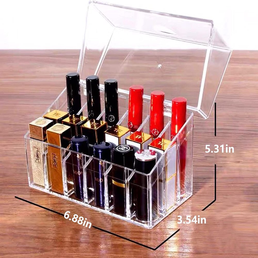 BLYWO GUIPAIHAI 18 Slots Lipstick Storage Holder Nail Polish Organizer Makeup Tool Box Cosmetics Storage Display Case