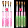 SAVILAND Kolinsky Acrylic Nail Brush Set: Size 6,8,12,14 Professional Glows in the Dark Manicure Brushes for Acrylic Powder Application 3D Nail Art Carving & Extension Tools Home DIY Nail Art Salon view 1
