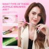 SAVILAND Kolinsky Acrylic Nail Brush Set: Size 6,8,12,14 Professional Glows in the Dark Manicure Brushes for Acrylic Powder Application 3D Nail Art Carving & Extension Tools Home DIY Nail Art Salon view 2