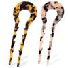 French Hair Pins Tortoise Shell French Hair Forks U Shaped French Pins 2 Prong Hair Sticks Acetate Chignon Pin for Women Hairstyle Accessories 2 Pack view 1