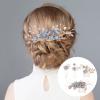 OSALADI 4pcs Flower Hair Comb Stick Pin Bridal Headpiece Wedding Decorative Hair Pins view 4