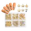 DSHIJIE Nail Art Gold Crown Rhinestone Crystal Luxury Metal Alloy 3D Big Diamonds Nail Gems Studs 60Pcs for DIY Jewelry Making Crafts Nail Manicure view 4