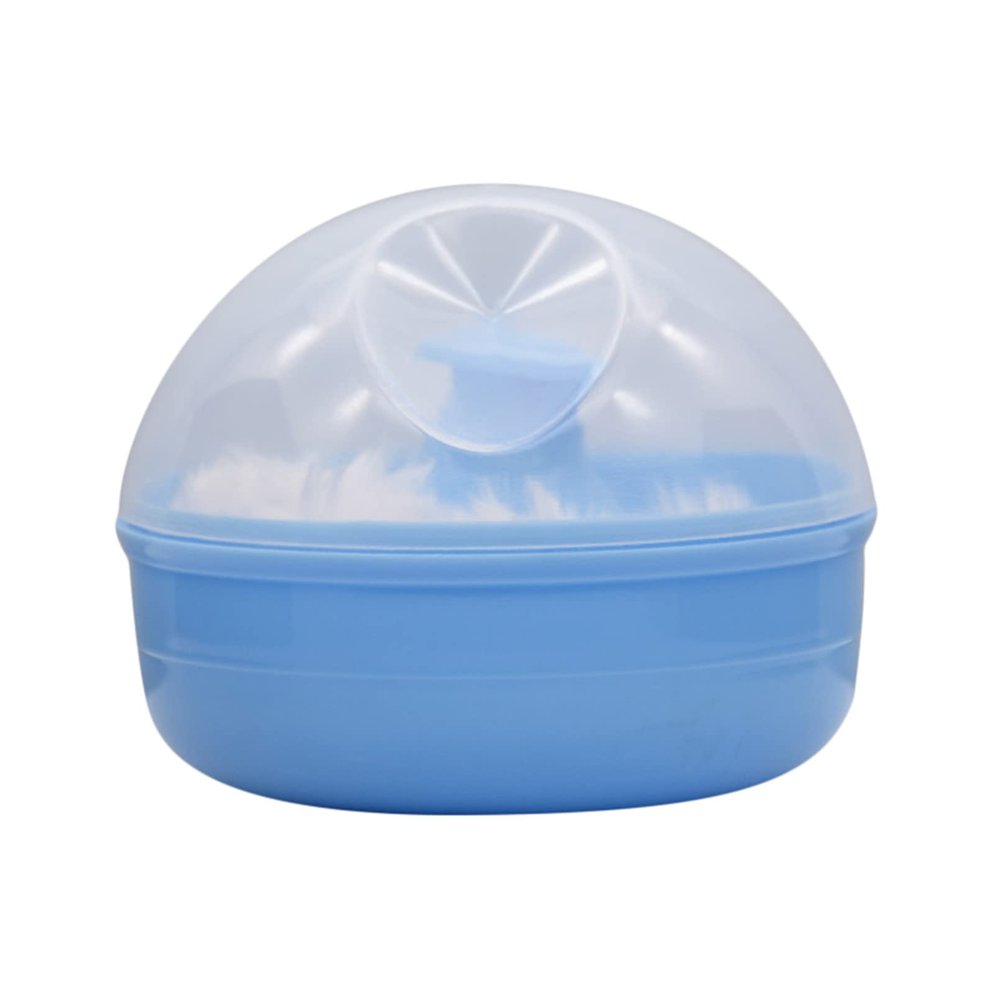 QXPDD Baby Powder Puff Box After- Bath Powder Case Body Powder Puff Container Makeup Cosmetic Loose Powder Container for Home Travel,Blue