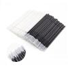 Micro Applicators 200Pcs, Inartato Disposable Micro Brush Microswab Wands for Eyelash Extensions Makeup and Personal Care (Black & White - Long Microfiber Tips) view 1