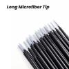 Micro Applicators 200Pcs, Inartato Disposable Micro Brush Microswab Wands for Eyelash Extensions Makeup and Personal Care (Black & White - Long Microfiber Tips) view 2