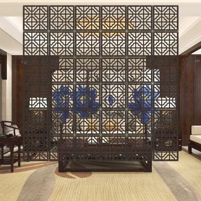 GOCHUSX Hanging Room Divider, Hollow Out Flower Carving Pattern Panels, Wall Screen Partition for Decorating Home Living Room (Color : Black, Size : 29CM-8PCS)