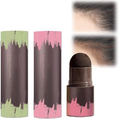 Kayswang Hairline Powder Stick, 2PCS Waterproof Hair Shadow Sponge Pen for Gray Hair Root Coverage, Thin Hair Filler and Touch-Up (Black+Brown)