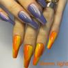 Redykat 24PCS Glossy Coffin Press On Nails, Salon Quality Nail art, Extra Long Acrylic Fake Nails, False Nails, Home Quick Manicure (Purple&Orange Vertical Ombre) view 3
