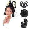 Oligage Hanfu Women Costume Wig Antique Style Cos Synthetic Pad High Hair Bun Long Straight Wig Piece Pad Hair Chignon (Color : P12/613) view 2