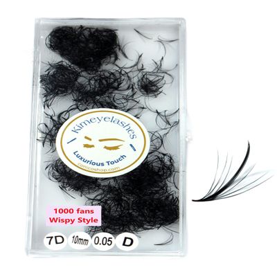 1000 Premade Wispy Fans EyeLash Extensions Spikes 5D 7D Promade Fan Mixed Lengths 9mm-16mm Curl D - C Professional Volume Lash (7D | D | 0.05 | 9mm)