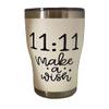 1111 Make a Wish, Trust the Universe, 20oz Double Sided Insulated Cup, Angel Numbers, Numerology Gifts, Manifestation, Spiritual Awakening (White with Black Decals) view 1