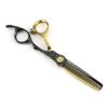 Professional Hair Cutting Shears, 6 Inch Professional Japan 440c Steel Scissor Gold Black Hair Scissors Haircut Thinning Barber Cutting Shears Hairdresser Scissors (Color : Set) view 3
