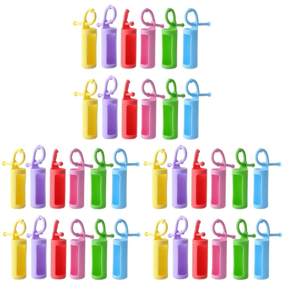 Healifty 36pcs Silicone Protective Cover for Essential Oil Bottles Bottle Protector for Aromatherapy Oils Leakproof Travel