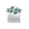 Faship Gorgeous Green Rhinestone Crystal Floral Hair Comb view 1