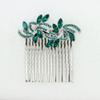 Faship Gorgeous Green Rhinestone Crystal Floral Hair Comb view 2