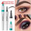 1 PC 4-Claw Liquid Eyebrow Pencil, Soft And Smooth 36H Lasting Water-proof Eyebrow Pencil, Natural Molding Precise Eyebrow Color Eyebrow Definer, Creating Vivid Natural 3D Eyebrow (05# smoky grey) view 3