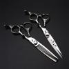6.0 Inch Hair Cutting Scissors Set, High End Shears Cutting and Thinning Scissors Kit, Japanese Stainless Steel, with Free Black Leather Case, Knife Head Carving, for Men/Women/Kids/Salon and Home view 3