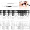 50 Pcs Multifunctional Eyebrow Spoolie Brush Set - 2 Size Micro Lamination & Lash Mascara Brush Comb for Eyelash Lift Extensions & Brow Clean (White,Black) view 1