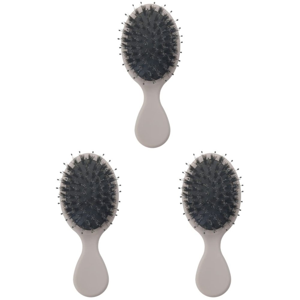Healifty 3pcs Pig Bristle Massage Comb Portable Detangling Hair Brush for Women and Girls Lightweight Design for Tender Hair Care for Travel and Grey