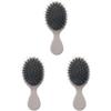 Healifty 3pcs Pig Bristle Massage Comb Portable Detangling Hair Brush for Women and Girls Lightweight Design for Tender Hair Care for Travel and Grey view 1