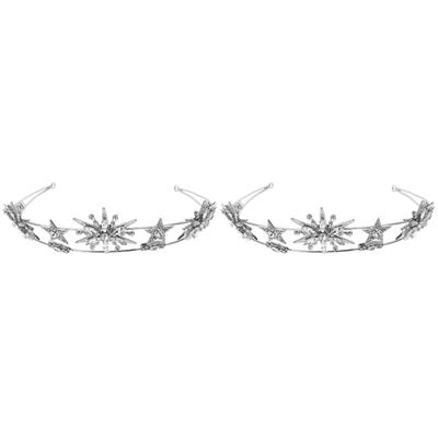 FOMIYES 2pcs Bride Rhinestones Elegant Star Shaped Headdress for Wedding Parties and Special Occasions Lightweight and Comfortable Bridal Accessory