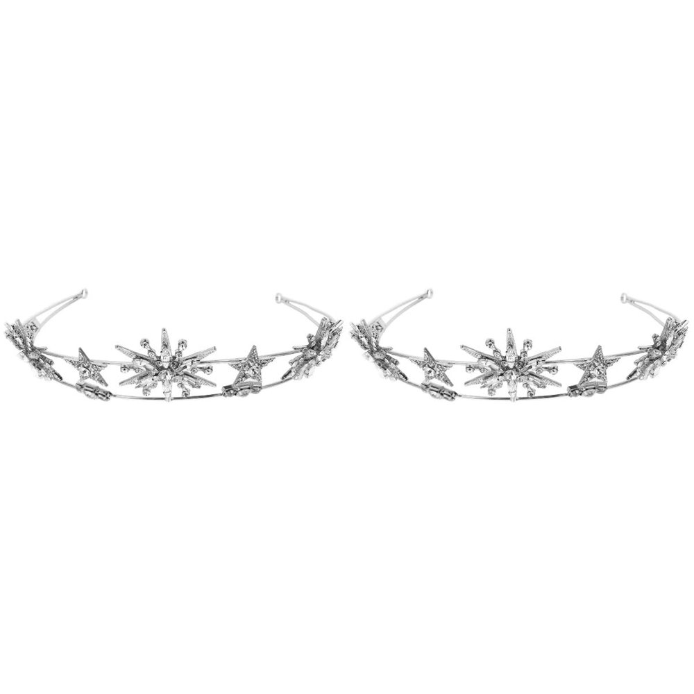 FOMIYES 2pcs Bride Rhinestones Elegant Star Shaped Headdress for Wedding Parties and Special Occasions Lightweight and Comfortable Bridal Accessory