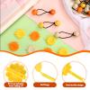 72 Pcs Hair Accessories Set - Self Hinge Barrettes, Bows, Flowers, Plastic Clips for Baby Girls, Toddlers (Orange, Red, Yellow, White) view 3