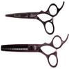 Kissaki Hair Scissors Black Cherry Titanium Futasuji 5.5 inches Hair Cutting Shears and Ishizuki 60 Tooth Blending Thinning Shears Matching Combo view 1