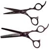 Kissaki Hair Scissors Black Cherry Titanium Futasuji 5.5 inches Hair Cutting Shears and Ishizuki 60 Tooth Blending Thinning Shears Matching Combo view 2