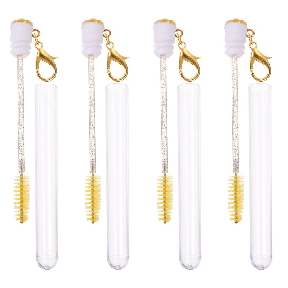 4pcs Tube Mascara Brush Eyelash Applicator Eyelash Comb Lash Brow Comb Eyebrow Brush Wands Eyelash Tube Makeup Brush Wands Eyelash Brush Eyebrow Brush Tube
